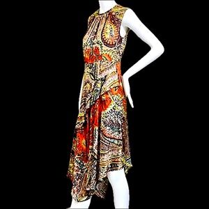 🇮🇹 ETRO Silk Paisley Print Midi Dress – Size 2 – Made in Italy